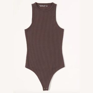 NEW A&F Essential Ribbed Tank Bodysuit - Brown, Size XXL, NWT